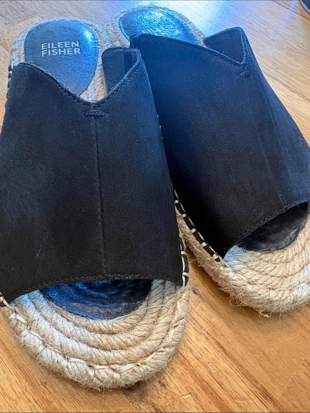 Eileen Fisher suede Milly Tumbled Nubuck Espadrille Sandals/slip ons